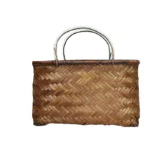 鳥越竹細工 カゴバッグ 市場かご 楕円 大 43 x 26x 18.5 中古品 鳥越竹細工