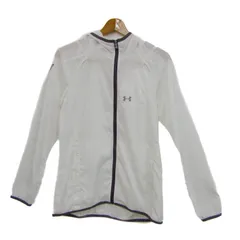 アンダーアーマー パーカー トップス ジップアップ スポーツウエア レディース LGサイズ ホワイト UNDER ARMOUR 【中古】