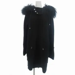 日本製　ブラック　チベットラムファー付きロングコート　レアデザイン 日本製 ブラック チベットラムファー付きロングコート レアデザイン