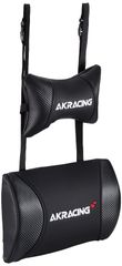 AKRacing クッションセット 交換用ヘッドレスト+ランバーサポートセット PUレザー カーボンブラック