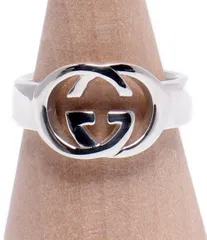 美品 グッチ リング 指輪 SV925 インターロッキングG ブリットリング レディース GUCCI