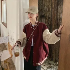 ☆ ワインレッド ☆ XLサイズ ☆ ジャケット アウター ラインリブデザイン レディース スタジャン アウター ブルゾン ジャケット 長袖 羽織り ゆったり フードなし 大きいサイズ オーバーサイズ ビッグシルエット かわいい おしゃれ 可愛い シンプル