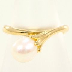 K18YG　リング　ring　指輪　10.5号　パール（真珠）　約7mm　総重量約3.4g