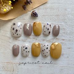 ネイルチップ 秋色うずらネイル