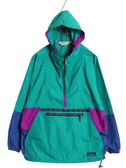 【お得なクーポン配布中!】 80s USA製 エルエルビーン ナイロン アノラック パーカー ジャケット レディース M ヴィンテージ ハーフジップ プルオーバー マンパ フード