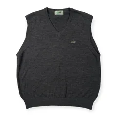 CROCODILE クロコダイル ワンポイント刺繍 Vネック ウールニット ベスト サイズ LL /メンズ/グレー