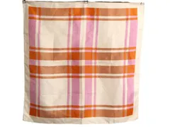 【お得なクーポン配布中!】 チェック 総柄 スカーフ 正方形 / レディース ストール タータンチェック マルチカラー オレンジ パープル ベージュ ブラウン チェック柄