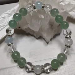 パワーストーン　水晶&アクアマリン&アベンチュリンブレスレット