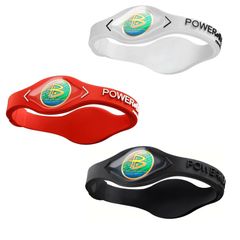 オリジナルの本物のパフォーマンスリストバンドシリコンゴムリストバンド、スポーツブレスレットメンズレディース、パワーパランスックバングル安全防水軽量耐久性 3Pcs [POWER・BALANCE]