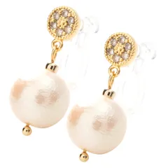 【ゴールド×イヤリング】[Cream dot. クリームドット公式] イヤリング レディース 金属アレルギー ニッケルフリー 揺れる パヴェ ビジュー コットンパール 上品 シンプル