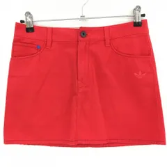 【美品】アディダス スカート レッド ロゴ刺しゅう  レディース M ゴルフウェア adidas