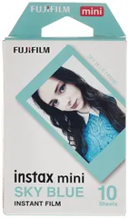 FUJIFILM　フジフィルム　インスタントカメラ チェキ用フィルム 10枚入 スカイブルー INSTAX MINI BLUE FRAME WW 1 [ブルー] [10枚]