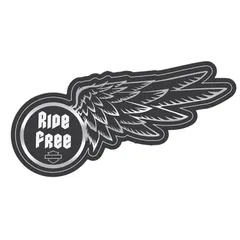 【メール便発送】ステッカー Harley-Davidson ハーレーダビッドソン ダイカットデカール RIDE FREE CG30516 高さ5.5×幅15.2cm シール CARデカール アメリカ製のサムネイル