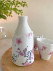 鳥獣戯画＊桜の酒器セット　1セット