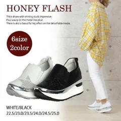 新品未使用★厚底 スニーカー スリッポン 星 ビジュー ブラック