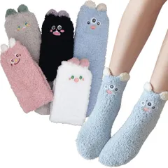 【特価セール】暖かい 冷え対策 ショート 冬 女性 ぽかぽか 可愛い 睡眠 裏起毛 ふわふわ もこもこソックス 防寒靴下 22-25CM 厚手 Ting「5足セット」レディース Sandy