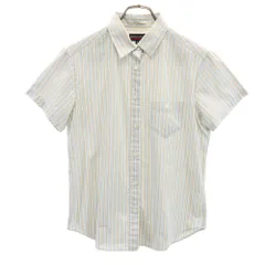 パーリーゲイツ ストライプ柄 ゴルフ 半袖 シャツ 2 ホワイト 他 PEARLY GATES レディース 古着 【240411】 メール便可