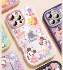 iPhone16  iPhone16Pro  iPhone15  iPhone15Pro  携帯ケース　スマートフォンケース　スマホケース　ＴＰＵ　ディズニー　ミッキー　ミニー　プーさん　ピグレット　ホワイト　ピンク　かわいい♡