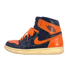 【中古】 NIKE ナイキ エアジョーダン1 シャッタードバックボード3.0 ハイカットスニーカー スニーカー  555088-028 エナメル パテントレザー オレンジ ブラック メンズ 24011574 AO