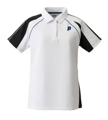 【新品】prince（プリンス）レディース ウィメンズ ゲームシャツ 吸汗速乾、UPF50+ ライトスムース素材 日本バドミントン協会審査合格品 日本ソフトテニス連盟公認　ホワイト　TML153T-146