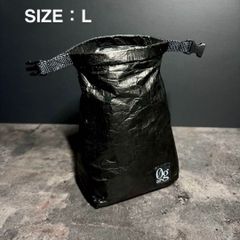 スタッフサック　スタッフバッグ　ロールトップ　タイベック　軽量　登山　UL　ブラック　Lサイズ