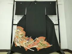 平和屋着物●豪華黒留袖　駒刺繍　雪輪吉祥花文　金彩　阪急百貨店扱い　正絹　逸品　DAAQ2954ps