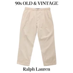 古着 90s ポロ ラルフローレン ツータック チノ パンツ  ベージュ W42 当時物 ヴィンテージ ビンテージ 90年代 ポロチノ ハモンド