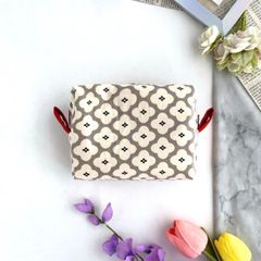 メイクポーチにピッタリ♡ 上品グレーのモロッカン ♡ミニポーチ