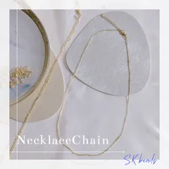 【GO19】真鍮製　18KGP　アズキチェーンネックレス　約45cm カドミウム＆鉛フリー1個