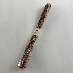 帯締め 美品 優品 幾何学 小豆色 正絹 和装小物  【中古】