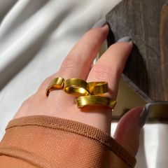 art whirling double finger ring _アート ワーリング ダブル フィンガー リング