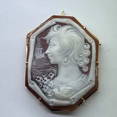 k18.W G．シエルカメオ、ブローチ、ペンダント、No.408.