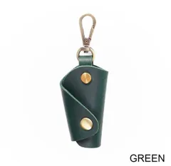 本革　キーケース　グリーン　ミニキーホルダー　ファッショナブル　クリエイティブ　コンパクト　機能的　皮小物