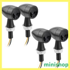 【新着商品】Yuumo+ バイク ウインカー LED ミニ 小型 砲弾型 高輝度 汎用 M8 アンバー スモークレンズ 4個 セット