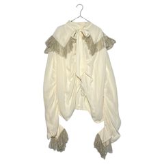 MAISON MARGIELA(メゾンマルジェラ) 17SS All-silk big collar lace gathered drawcord shirt blouse 総シルク ビックカラー レース ギャザー ドローコード シャツ ブラウスのサムネイル