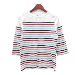 メンズビギ MEN'S BIGI カットソー Tシャツ クルーネック ボーダー 長袖 2 白 ホワイト /MN ■MOのサムネイル