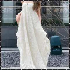 リゾートワンピースパッド付きビーチワンピ レディースロングワンピース ホルターネック ハワイ旅行マキシワンピ 背中開きフレアワンピ 沖縄旅行 セクシー夏服 肌見せ 夏ワンピース 浜辺 ノースリーブワンピ 花柄総レース涼しげ