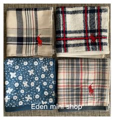 プレゼントに最適 Eden mini shopラルフローレン ミニタオル ハンドタオル ガーゼハンカチ ギフト メンズ レディース RALPH LAUREN 四枚枚セットのサムネイル