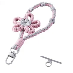 エレコム スマホストラップ フラワーモチーフ ハンドストラップ 手首 落下防止 軽量 ストラップホルダーシート付き iPhone/Android対応 携帯ストラップ ピンク P-STHKNFPN 【５営業日以内発送】 【定形外郵便にて発送】