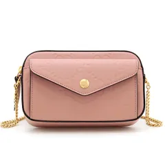 【 中古 美品 】GUCCI グッチ GG ミニ ショルダーバッグ 781554 ピンク チェーンストラップ レザー イタリア製 ミニバッグ Aランク レディース 斜め掛け クロスボディ ポーチ 革