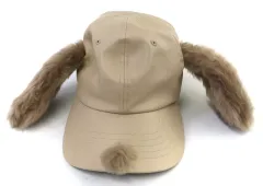 【中古】衣類 ベージュ 耳付きレザーキャップ 「PEANUTS(SNOOPY)」 ユニバーサル・スタジオ・ジャパン限定