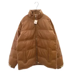 A BATHING APE (アベイシングエイプ) 復刻 シープスキンレザー ダウンジャケット 羊革 ブラウン 001HJH701007Mのサムネイル