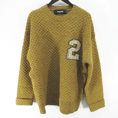 【DSQUARED2】美品 ダメージロゴセーター ニットブラウン 水島翔 DSQUARED2】美品 ダメージロゴセーター ニットブラウン 水島翔シギヤマ