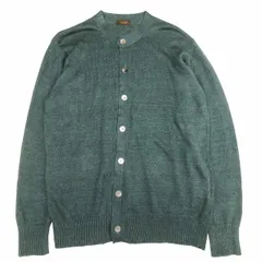ポールスミスコレクション PAUL SMITH COLLECTION リネン 100％ ニット カーディガン 長袖 クルーネック ボタンフロント カットソー XL 緑 メンズのサムネイル