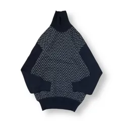 80s archive／COMME des GARCONS HOMME Turtleneck Long Sleeve Knit フロント柄タートルネックニット コムデギャルソンオム 