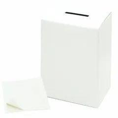 ササガワ 募金箱 底ボール紙付 白無地 組立式 1個入 37-8080 （1点）