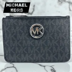 中古美品　MICHAEL KORS　マイケルコース　35H9STVP1B ブラック ジェット セット トラベル シグネチャー スモール トップ ジップ ID キーリング コイン ポーチ レディース　モノグラム