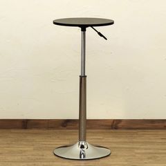 バーテーブル　直径40cm　円形　丸型　丸形天板　カフェテーブル　立ち作業　飾り台　昇降　ブラック(BK)　(S120)HT-13BK▲(1)バーテーブル　40φ　黒