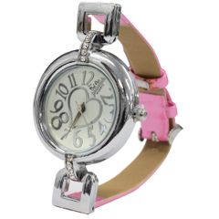 腕時計 シルバー×ピンク 生活防水 シンプル ハートデザイン レディース