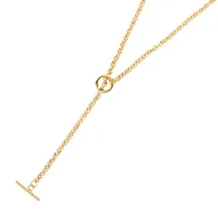 【ゴールド × ワンサイズ】[Cream dot. クリームドット公式] ネックレス レディース ステンレス製 金属アレルギー つけっぱなし サージカルステンレス ロング チェーン マンテル メタルチェーン Y字 長さ調節 大人